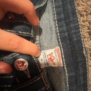 True religion pink rhinestone jeans